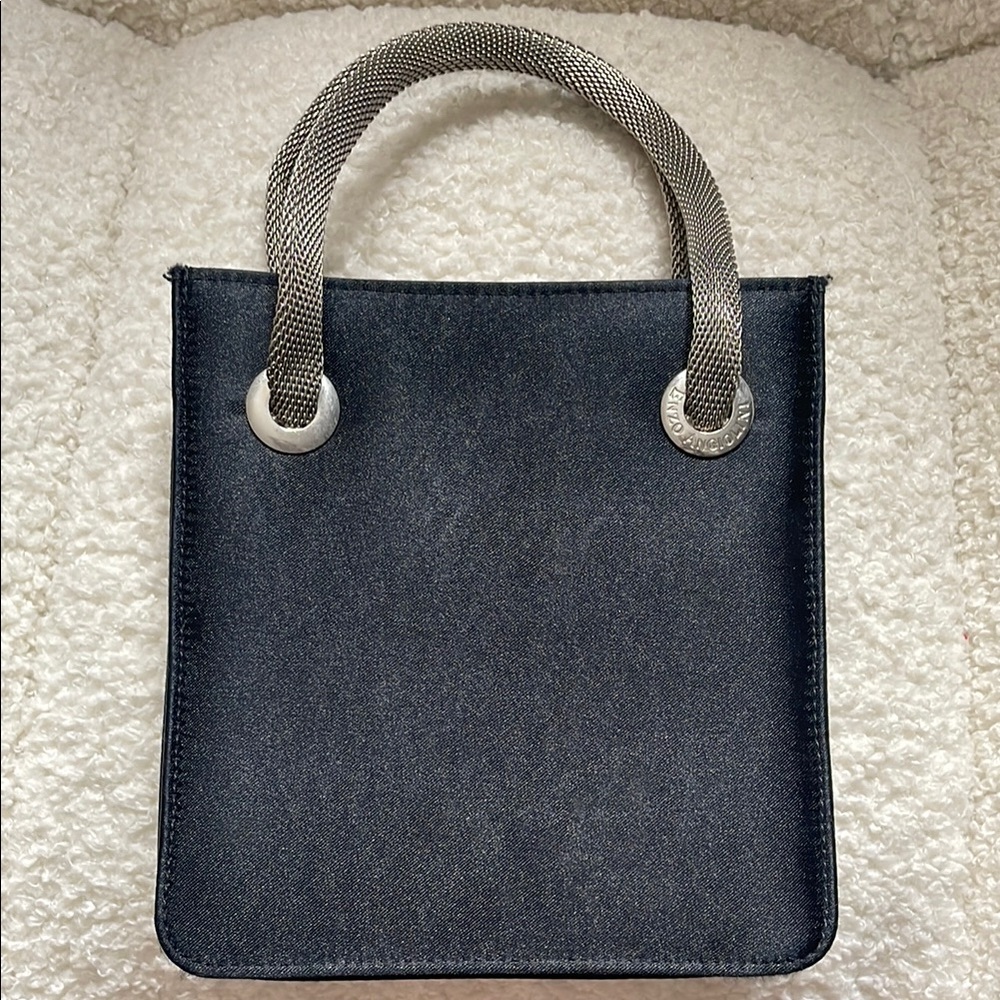 Stylish Black Tote Bag with Silver Handles